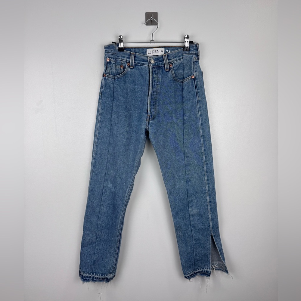 EB Denim Levi’s Women Upcycled OG Reinvented Split Hem Straight Leg Jean Size 26